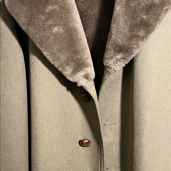 London Fog - Elegant Vintage Brown Coat with Faux Fur Collar size 38 - Picture 2 of 6